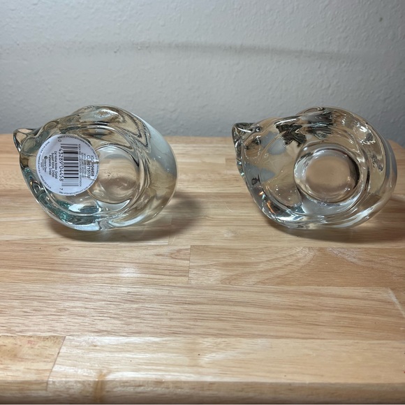 NWT Set of 2 Crystal Indiana Glass Cat Votive Candle Holders - Picture 8 of 12